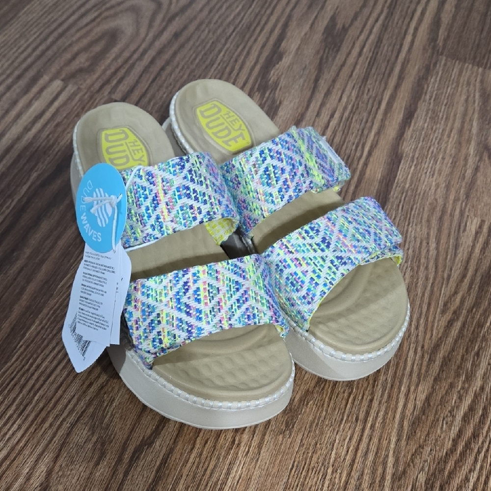 Hey Dude Blue Multi Patterned Textile - Picture 3 of 8